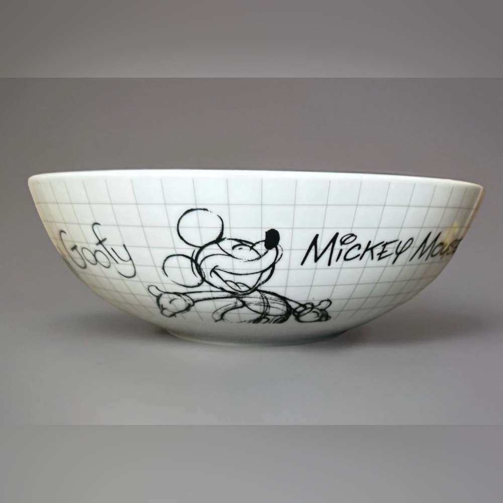 Disney Sketchbook Mickey & Friends 9.5" Salad Serving Bowl Donald Goofy